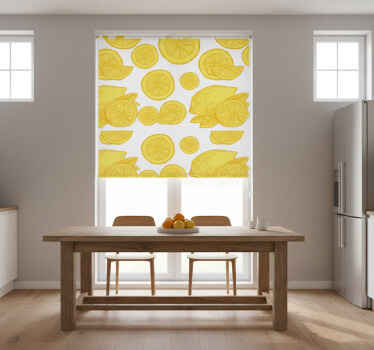 Toile fenêtre cuisine croquis orange et citron - TenStickers