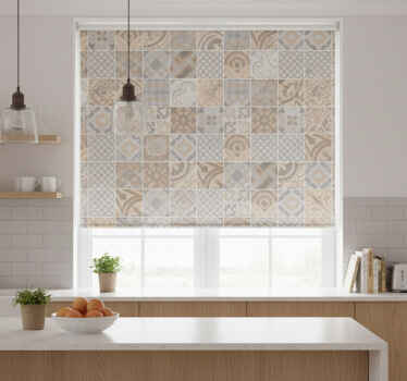 Roller blind for kitchen window cement orange - TenStickers