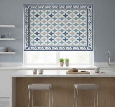 Azure tile roller blind for kitchen window - TenStickers