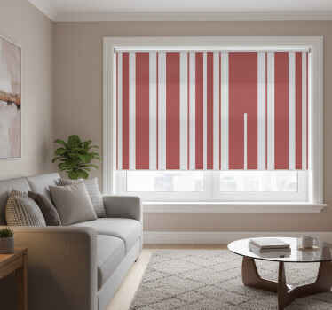 Toile fenêtre rouge rayures rouges et blanches - TenStickers