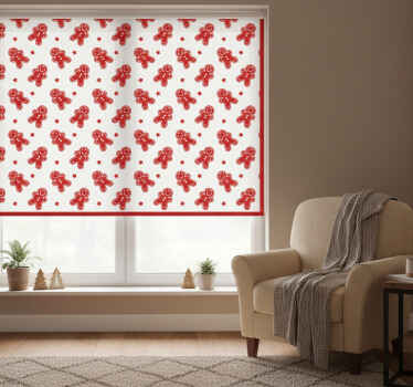 Toile fenêtre rouge biscuits de noël - TenStickers