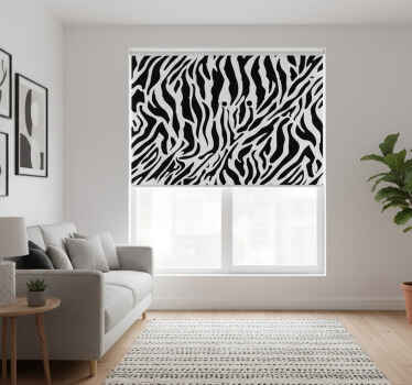Black roller blind with zebra print design - TenStickers