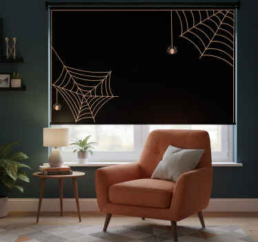 Black roller blind with classic spider web design - TenStickers