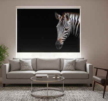 Black roller blind with zebra pattern - TenStickers
