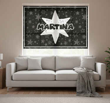 Black roller blind custom star - TenStickers