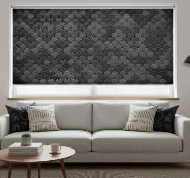 Black roller blind with black scales design - TenStickers