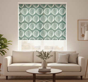 Rollo fenster grün mit retro muschel muster - TenStickers