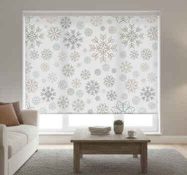 Grey blind with snowflake patterns - TenStickers