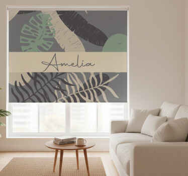 Rollo fenster beige im boho dschungel stil - TenStickers