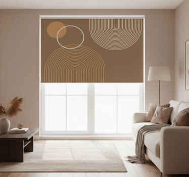Rollo fenster beige warme geometrische bögen - TenStickers