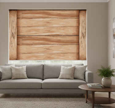 Rollo fenster beige mit modernem holzdesign - TenStickers