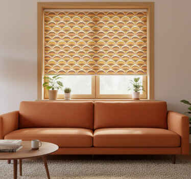 Rollo fenster beige mit 70er jahre muster mantel - TenStickers
