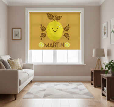 Rollo fenster beige smiling lemons personalisiert - TenStickers