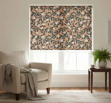 Rollo fenster beige blüten und blätter - TenStickers