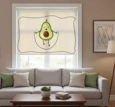 Rollo fenster beige lustiger avocado auf dem springseil - TenStickers