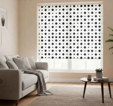 Toile noire fenêtre motif de pois simples - TenStickers