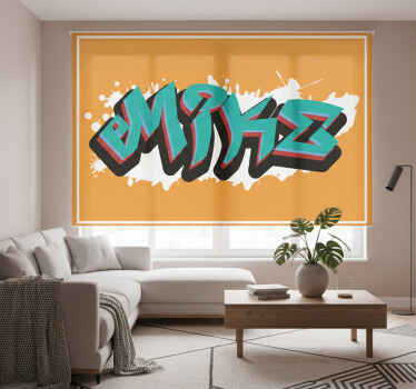Toile fenêtre orange style graffiti sauvage - TenStickers