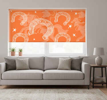 Toile fenêtre orange fer à cheval - TenStickers