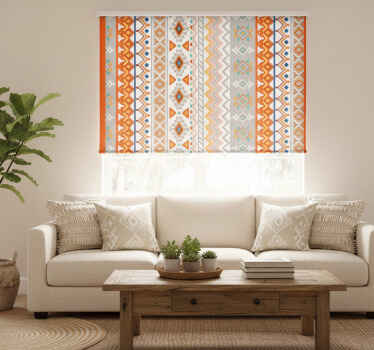Toile fenêtre orange motif style bohème - TenStickers