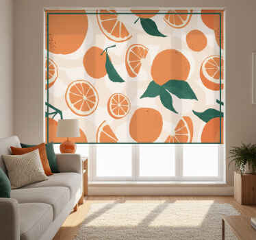 Toile fenêtre orange morceaux de mandarines - TenStickers
