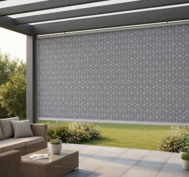 Toile fenêtre extérieur cubes blancs sur fond gris - TenStickers