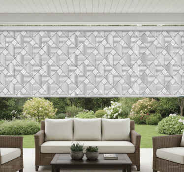 Toile fenêtre extérieur motif régulier blanc - TenStickers