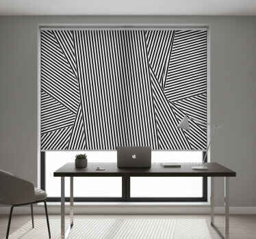 Toile fenêtre bureaux tapis vinyle rayé noir et blanc - TenStickers