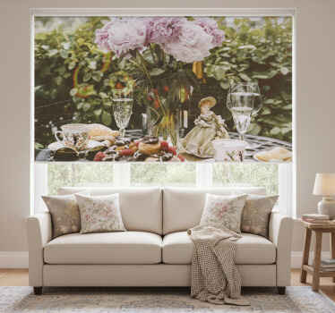 Rollo fenster wohnzimmer romantischer landhaustisch - TenStickers