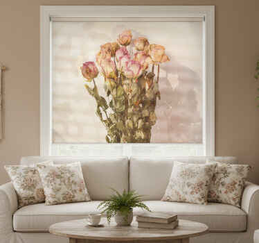 Estor enrollable salón flores silvestres campestres - TenVinilo