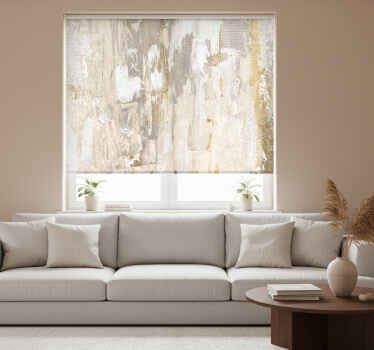 Living room blind abstract white forest art - TenStickers