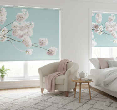 Rulou geam cameră design floral alb elegant și feminin - TenStickers