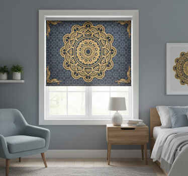 Rulou geam cameră fotomural mandala aurie - TenStickers