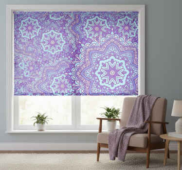 Estor enrollable habitación mandala azul y morado - TenVinilo