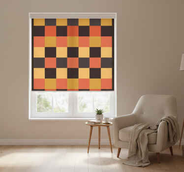 Estor enrollable habitación diseño cuadrado multicolor - TenVinilo