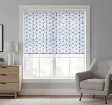 Estor enrollable habitación azulejos estrellas azules - TenVinilo