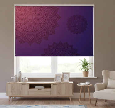 Estor enrollable habitación mandala azul brillante - TenVinilo