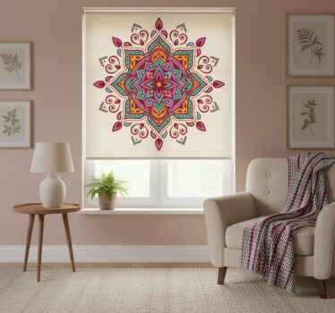 Pinkish mandala bedroom roller blind - TenStickers