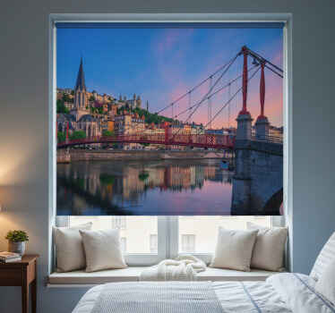 Rollo fenster wohnzimmer "lyon" stadt - TenStickers