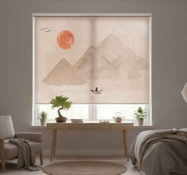 Rollo fenster wohnzimmer im japanischen stil - TenStickers