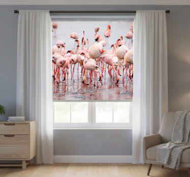 Rollo fenster wohnzimmer camargue mit flamingos - TenStickers