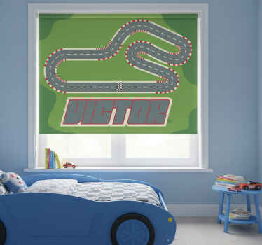 Blind children personalized racing track with name - TenStickers