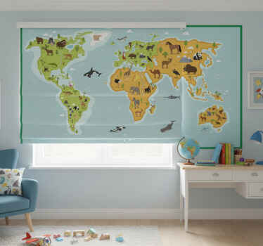 Blind children blue vintage worldmap - TenStickers