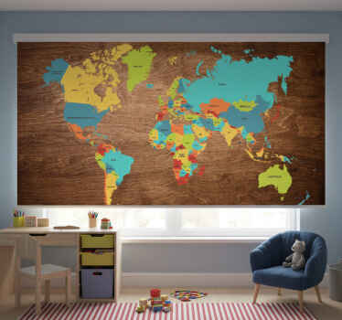 Blind children wooden triptych worldmap - TenStickers