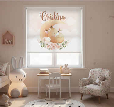 Blind children cute fox for girl with name - TenStickers
