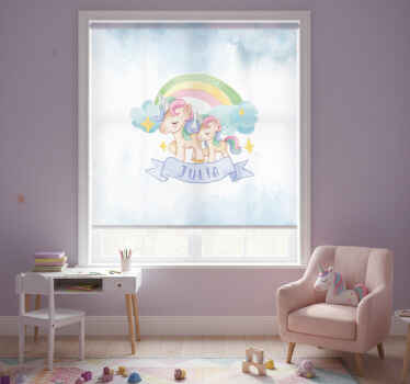 Blind children joyful unicorns across a rainbow - TenStickers