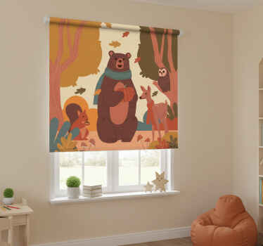 Blind children happy animals in autumn forest - TenStickers