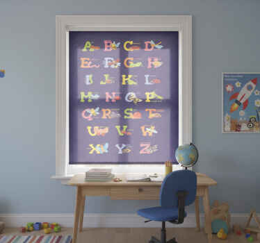 Cortina roller infantil abc en inglés - TenVinilo