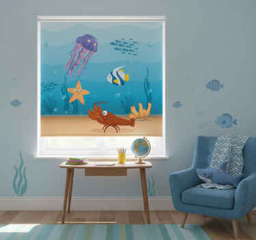 Cortina roller infantil vida marina de dibujos - TenVinilo
