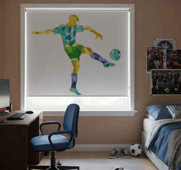 Estor enrollable juvenil ilustración geométrica fútbol - TenVinilo