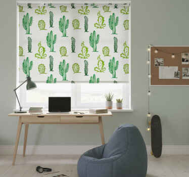 Cortina roller juvenil mueble patrón cactus - TenVinilo